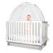 KinderSense - Baby Safety Crib Tent - Premium Toddler Crib Topper to Keep Baby from Climbing Out - See Through Mesh Crib Net - Mosquito Net - Pop-Up Crib Tent Canopy to Keep Infant in (White Wave)