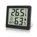 Pitasha Digital Thermo-Hygrometer Raum Thermometer Hygrometer Hygrometer 3.2 inch LCD Display Desktop Thermometer with temperature and moisture display with clock (black)