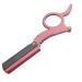 Manual Shaver Stainless Steel Men's Razor Thumb Shape Manual Straight Shaver for Facial Hair Removal (Red)