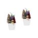 HOMSFOU 2pcs Christmas Simulation Potted Plant Artificial Plant for Desk Decor Festival Potted Plant Adornment Fake Christmas Plants with Fake Flowers Plastic Sisal Tree Outdoor Office Goldenx2pcs 21X11cmx2pcs