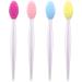 Lip Scrub Tool Silicone Lip Brush Exfoliating Double-Sided Lip Scrubber Tool for a Smoother and Fuller Appearance,Cleaner (4 Colors,4 PCS)