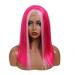 SHIYID Hot Pink Wig Lace Front Synthetic Wigs With Natural Hairline Heat Resistant Short Wigs For Black Women's Drag Queen