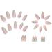 Rainbow Glitter Almond Short False Nails Set | 24 pcs French Press On | Multi Colour Fake Nails with Nail Glue | Pastel Oval Medium Stick On Nails for Women - Buy Online on SooperMarket.com
