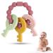 Vicloon Baby Teething Toys Silicone Teether Toy Baby Teether Toys Teether Chew Toy BPA-Free Baby Teether Baby Chew Soothing Infant Teething Ring for Babies Boys Girls Shower Gifts (Wine Red)