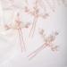 Chargances Crystal Bridal Pearl Hair Pins Set Wedding Rhinestone Hair Pins Elegant Pearl Beaded Wedding Hair Accessories for Women and Girls (Rose Gold)
