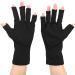 U V Gloves 1 Pair Nail Art Skin Care Fingerless Gloves Protect Hands from Outdoor Sun U V Light Harm(Black) - Buy Online on SooperMarket.com