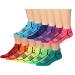 RONNOX Men's 12-Pairs Low Cut Running & Athletic Performance Tab Socks Large-X-Large Trail Design, Colored