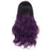 Tseses Long Ombre Purple Curly Wavy Synthetic Wig for Women - Dark Roots Hair Cosplay Halloween Party Daily Full Wig - Buy Online on SooperMarket.com