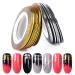 JIAHAO 2Pcs Gold/Silver Rolls Striping Tape Line Nail Art Tips Decoration Sticker