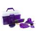 PFIFF 100576 Grooming box with contents children's grooming box 6-piece grooming kit for children horse care purple