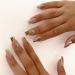 KXAMELIE Matte Press on Nails - Green Swirl Gold Lines Coffin Fake Nails (24 PCS) | Unique Nail Art for Women - Buy Online on SooperMarket.com