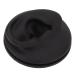 Simulation Ear Display Model Soft Teaching Tool Artificial Black Professional Structure Left Ear Model with Round Base for Store Window