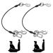 Mi metty strap off dog car car bite -resistant dog leash made of steel wire with car dog cliffs clasp strap car for all dogs black+black 32 inch/80 cm