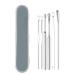 Ear Scoop 6-Piece Set of Ear Picking Tools Adult Ear Pick Ear Scoop Stainless Steel Portable Keychain Ear Scoop