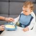 Vicloon Baby Weaning Set - 4 Pcs Silicone Feeding Set | BPA Free Suction Plate, Bib, Spoon, and Fork | Toddlers and Kids Plates | Blue Bear Sucker | Gift for Kids - Buy Online on SooperMarket.com