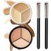 6 Colors Cream Concealer Contour Palette  Facial Color Corrector Bronzer and Highlighter Palette  Makeup Contour Kit Palette with 2 Professional Concealer Brush