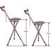Walking Stick Seat Folding Stool Switch Sticks Three Legged Seat Stick Height Adjustable Aluminum Alloy 5 Gear Adjustment Static Loading 200Kg for Elder Parents Gift - Buy Online on SooperMarket.com