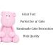 Pink Bear Cake Topper 100% EDIBLE Birthday Decoration For Girl (Hight-6cm) - Buy Online on SooperMarket.com