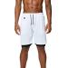 Ronony shorts men sport 2 in 1 short trousers Summer quick -drying running shorts gym training shorts sports shorts short trousers summer quick -drying running shorts gym training shorts sports shorts l 1#white