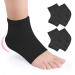 Hilph 2 pair of gel heel socks silicone moisturizing socks Open toe socks foot care spa socks for dry hard torn skin comfy day night care skin black