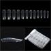 Alexnailart 12 Sizes 120pcs Nail Tips with Scale Artificial Fingernails Transparent Clear with Box MODEL 2