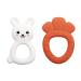 Teething Toys for Babies PAPACHOO 2 Pack Bunny Carrot Super Soft Silicone Baby Soothing Teether Toy Chew Silicone Infant Toys for Baby Teething Relief Bpa Free Bunny+Carrot