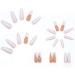 White French Fake Nails with Rhinestones and Sequins | Long Stick on False Nails Art Kit - Buy Online on SooperMarket.com