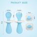 Vicloon Baby Fork and Spoon Set - 2 Pcs Infant Silicone Training Utensils for Baby Led Weaning - Self Feeding Learning Spoons - Blue - Buy Online on SooperMarket.com