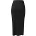 Sanahy Women's Casual Boho Maxi Wrap Skirt in Black | Elastic High Waist | Asymmetrical Slit Design | Perfect for Summer Beach Days - Buy Online on SooperMarket.com