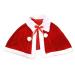 GUMEI Women Girls Christmas Cape Thicken Velvet Warm Red Short Santa Cloak Shawl