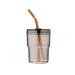 BLUEPOLAR 13oz/400ml Tumbler Water Glass, Water Bottle with Straw and Lid Sealed Carry on, Glass Coffee Mug Iced Tea Cup Thick Wall Insulated Glass Cup (Amber)