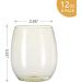 Lullaby 6 Pack Stemless Plastic Wine Glasses - 12oz Shatterproof BPA-Free Cups for Wedding Party & Mother's Day - Transparent Green - Buy Online on SooperMarket.com