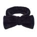 Makeup Headbands Spa Bow Washing Face Hair Band Towel Wrap Coral Fleece Elastic for Shower Sports Black Spa Headband