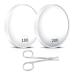 10X & 20X Magnifying Mirror - Use for Makeup Application  Eyebrow Tweezing  Blackhead Blemish Removal - 3.5 Inch Round Makeup Mirror with 2 Suction Cups for Easy Mounting and a Scissors (white)