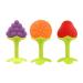 Babies children's toys soft silicone fruit shape grapes strawberry orange teeth teeth pain relief toy card chew for small children and infants multicolor 3PCs baby tea