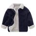 Volunboy Toddler Corduroy Sherpa Jacket Fleece Lining Coat Lapel Button Down Thicked Warm Outwear for Baby Boys Girls 18 Months Blue
