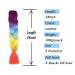 Ombre Rainbow Braiding Hair Extensions 24 Inch - 3 Pack Synthetic Jumbo Braiding Hair for Women - Purple/Blue/Yellow/Orange - High Temperature Twist Crochet Braids - Buy Online on SooperMarket.com