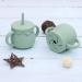 Ginbear 2-in-1 Silicone Sippy Cup with Straw & Snack Lid | 8.5oz Spill-Proof Toddler Training Cup (Hazy Green) - Ages 12M+ - Buy Online on SooperMarket.com