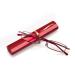 Kokobin flexible metal reading glasses visual aid feather-hinge reading aid unisex reader with glasses case such as pen holder (red 3.5 diopters) red +3.5 dioptria