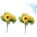 Zerodeko 2pcs 4 Artificial Sunflower Bouquet Simulation Flower Premium Material Yellow Sunflowers Decor Silk Sunflowers Artificial Flower Bouquet Fake Sunflower Props - Buy Online on SooperMarket.com