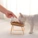 HOHXFYP Elevated Cat Bowls 15 Degree Tilt Stable Raised Cat Food Water Bowl Easily Removable Transparent Cat Bowls with Raised Bowl Bottom for Cats Dogs(S-Gold) Small Gold - Buy Online on SooperMarket.com