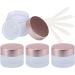 Plastic cosmetic jars empty jars 15ml Empty Face Cream Storage Containers Pots with Rose Lid Frosted Glass Cosmetic Jars (Color : Frosted Transparent Size : 20ml) (Color : Frosted Transparent Siz 15ml Frosted Transparent