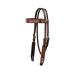 Circle Y Distressed Beaded Leather Browband Headstall for Horse, Walnut