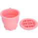 Makeup Brush Cleaner Cup Portable Silicone Scrubber Bowl Efficient Cleaning Drying Rack (Pink) - Buy Online on SooperMarket.com