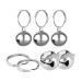 Partns Silver Bill Calls 5 pieces of bell silver dog bell hunt silver jingle bells bells dog flakes Key rings metal bells bell dog for dog collar decor