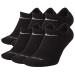 Nike Everyday Plus Cushion No Show Socks (6 Pair) Black/White Large