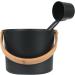 Sauna Bucket Sauna Bucket ladle Set 7L Luxurious Finnish Matching Ladle Sauna Barrel Sauna Aluminum Bucket with Long Handle Spoon Set Sauna Bucket Stylish Spa Esential for Water Ladling Black - Buy Online on SooperMarket.com