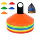 YOQXHY Soccer Cones (50 Pcs) Disc Cone Agility Training Sports Cone Plastic with Carry Bag & Holder for Kids Football Basketball Drills Field Markers, 5 Colors