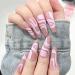 Vatocu Long Pink Matte Coffin Press-On Nails | 24pcs Acrylic Glue-On False Nails for Women & Girls - International Shipping Available - Buy Online on SooperMarket.com