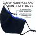 Reusable Washable Face Mask - Adjustable Ear Loops & Nose Wire - 3 Layer with Cotton Filter - Unisex (2Pack) - Buy Online on SooperMarket.com